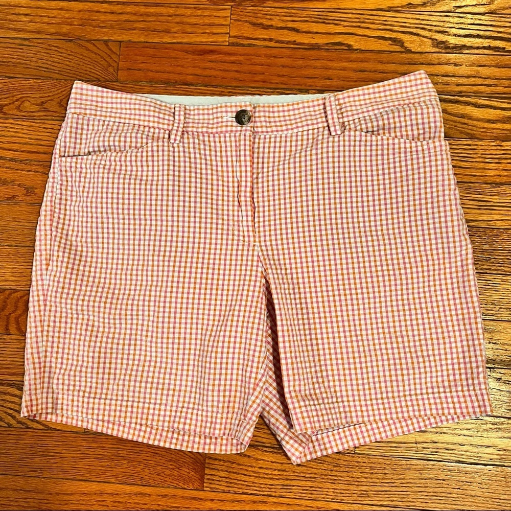 Land’s End Gingham Shorts, Size 14, 100% Baumwolle, EC, pink orange white